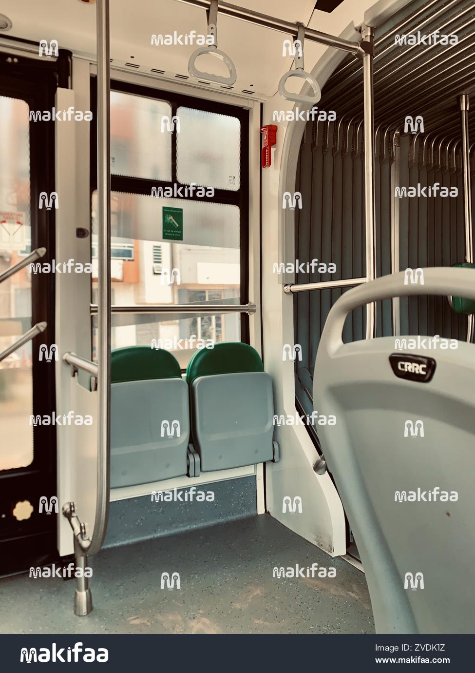Interior of a BRT Senegal urban transport bus, 