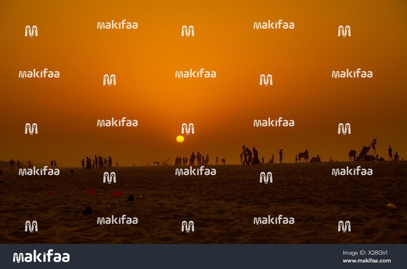 Beautiful sunset on a beach in Senegal