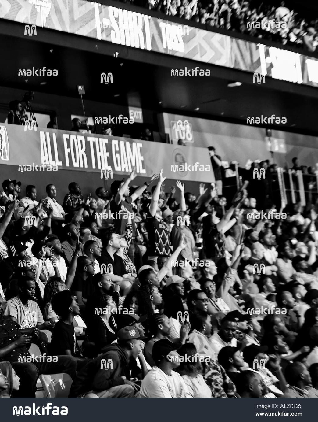 Fans cheering during BAL 2025 in Kigali