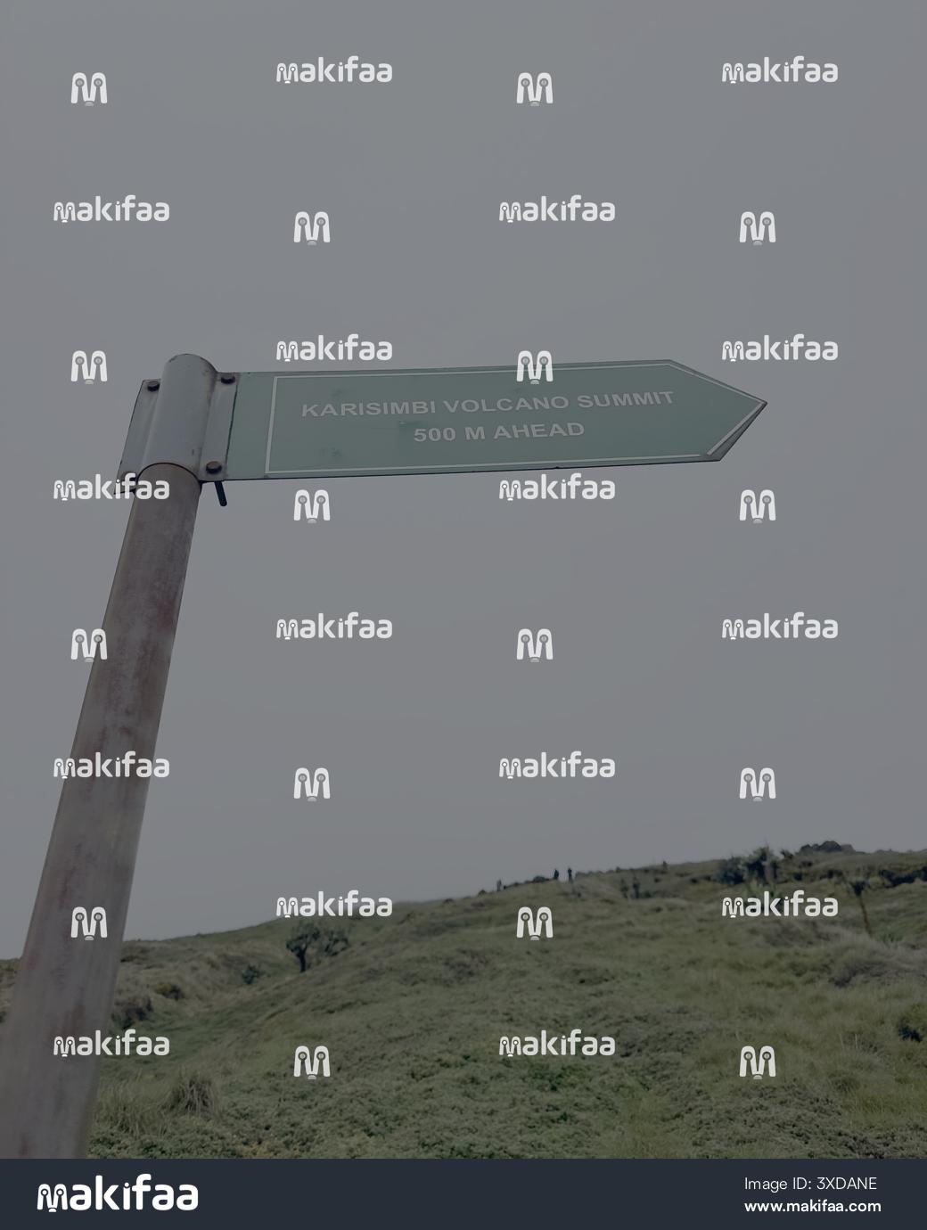 Karisimbi Volcano Summit Ahead signboard