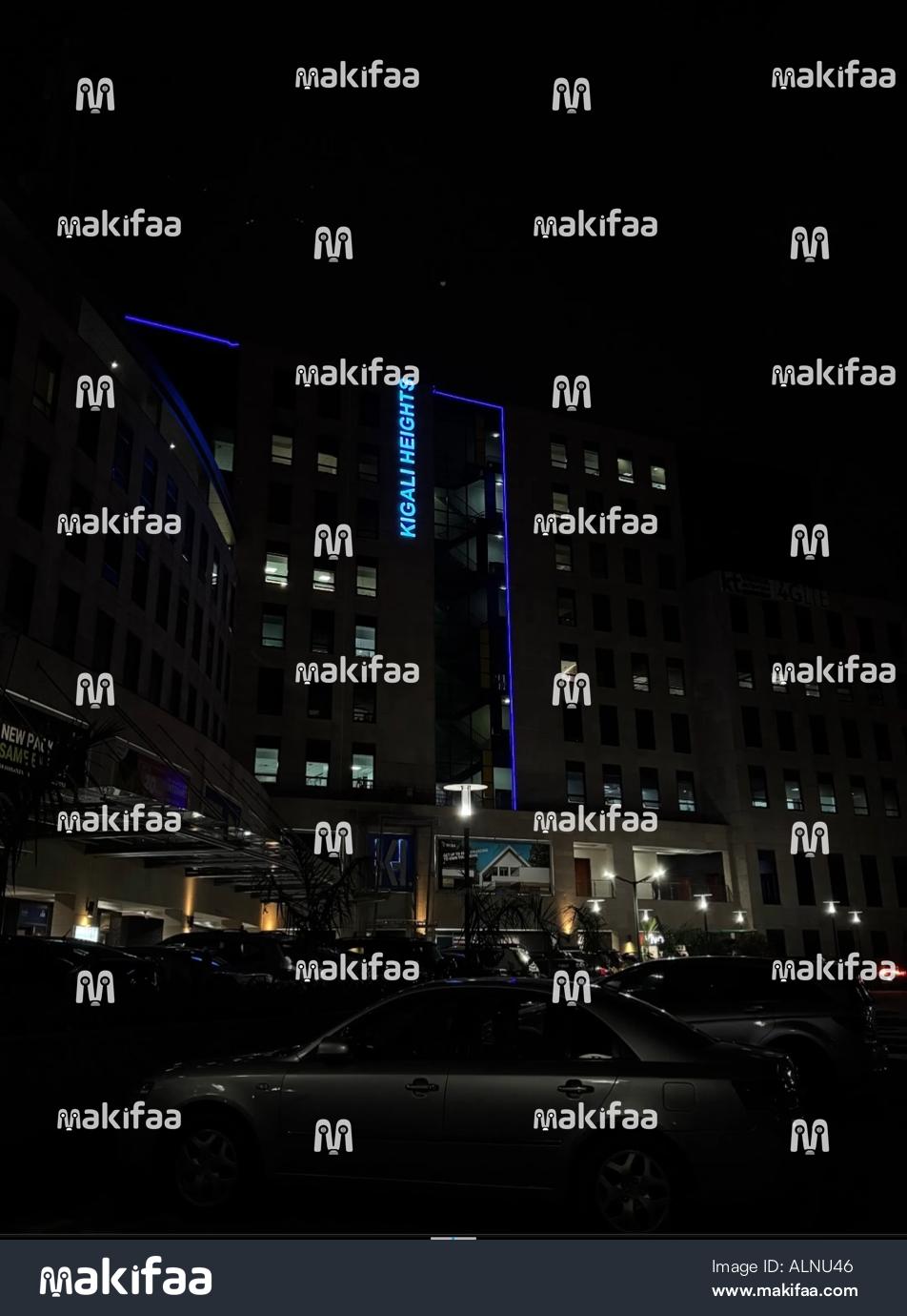 Kigali Heights Building at Night 