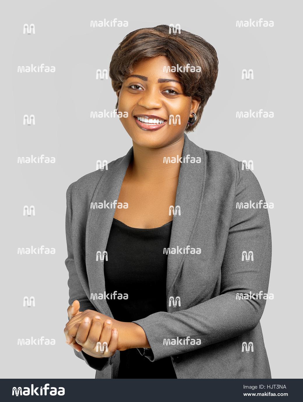 Professional woman in jacket with smile 