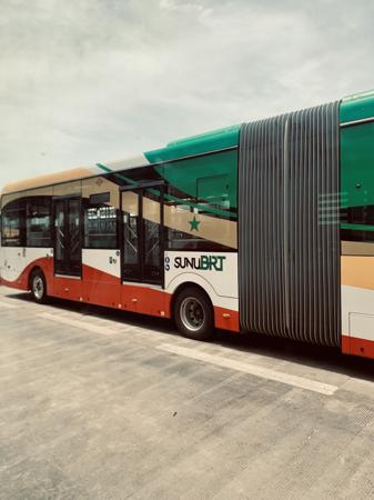 Urban transport bus brt senegal in circulation 