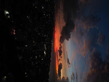 Dramatic twilight over a city in Senegal 