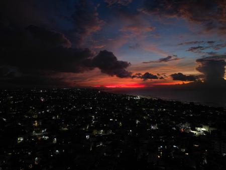 Sunset in a city in Senegal