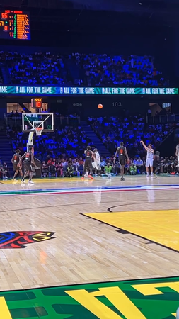Three point shot during BAL 2025 in Kigali Rwanda 
