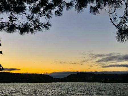 View of Lake Vontovorona majestic sunset 